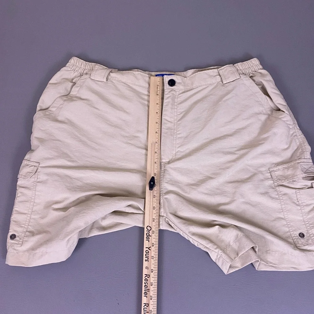 Reel Legends Cargo Shorts Performance Fishing Men's 2XL Tan Nylon Quick Dry NWOT